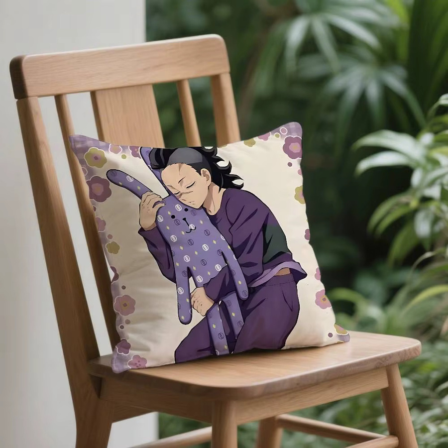 Weicher Kissenbezug mit S-Shinazugawa und G-Genya Motiv aus Polyester, B/B/H: 40 x 40 x 40 cm, Mehrfarbig - Bild 3