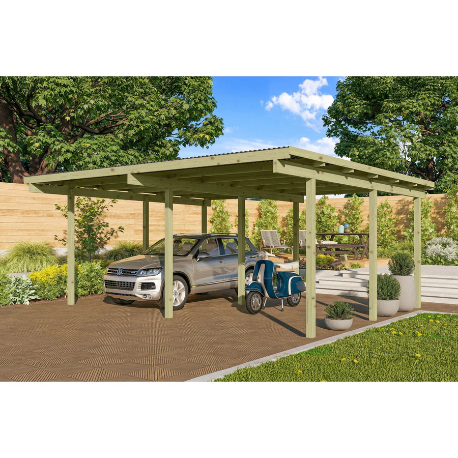 Doppelcarport Eco Karibu ohne Einfahrtsbogen B: 527 cm, T: 387 cm - Bild 2