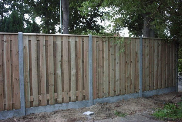 Holzzaun mit Betonpfosten pro Satz, Höhe: 190 cm, Breite: 200 cm - Bild 1