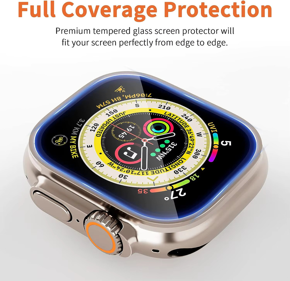 Apple Displayschutzfolie aus gehärtetem Glas, Apple Watch Serie Ultra 2 3 1, 49 mm - Bild 4