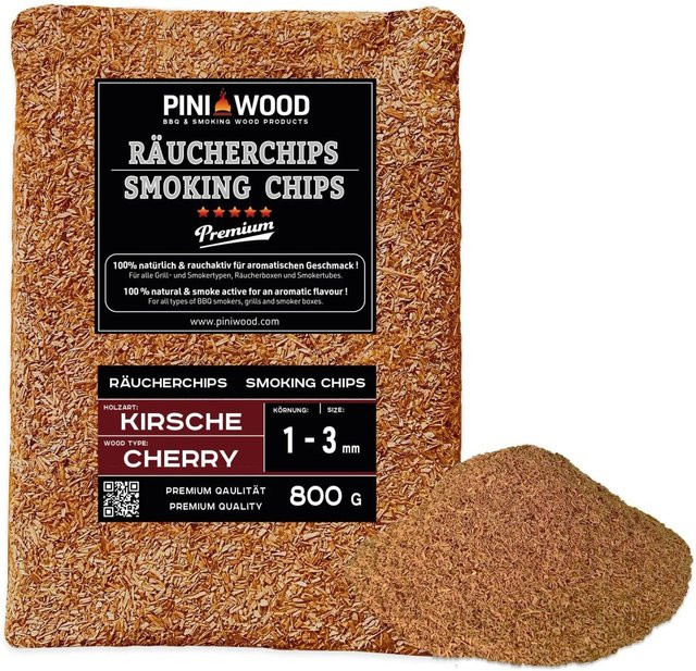 PINI Räucherchips Kirsche 800 g Räucherspäne 1-3 mm - Bild 1