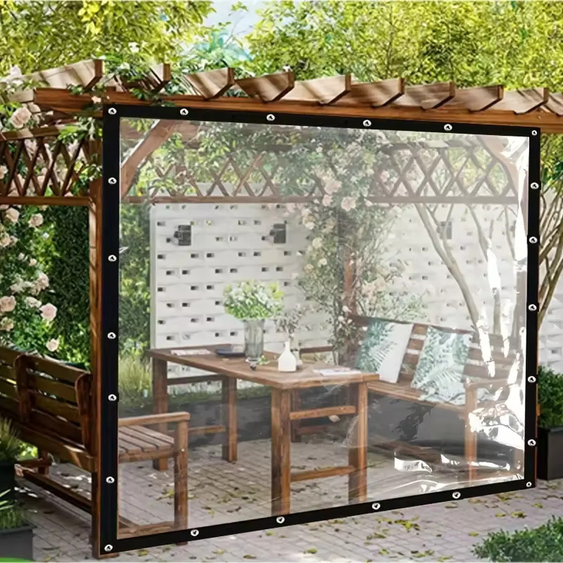 Transparentes Regenschutz-Tuch aus Polyethylen als winddichter Pflanzenschutz und Gewächshausabdeckung mit Perforation - Bild 2