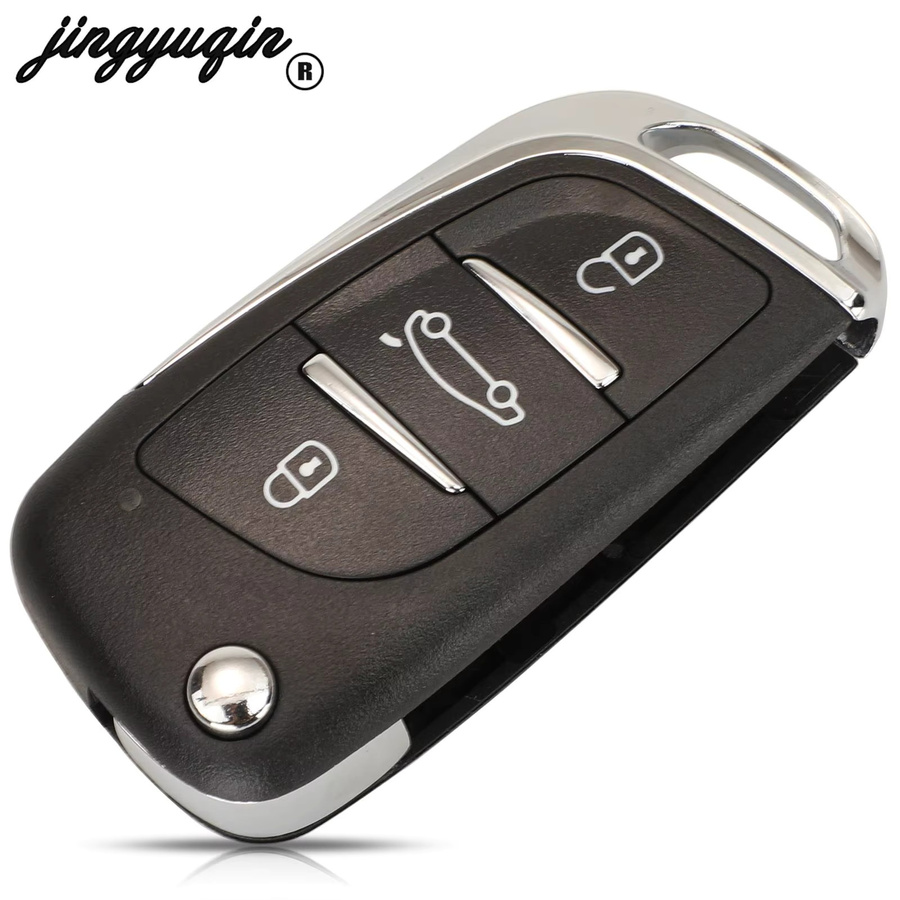 Jingyuqin Modifizierte Flip Key Shell für VW, Mazda, Toyota Prius, Vios, Camry, Rav4, Highlander, Corolla, Krone, Corolla Ex Fob in Schwarz - Bild 2
