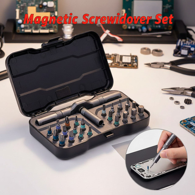 24-in-1 Magnetisches Ratschenschraubendreher-Set mit Multi-Bit-Antrieb und abnehmbarem Griff für DIY-Arbeiten - Bild 1
