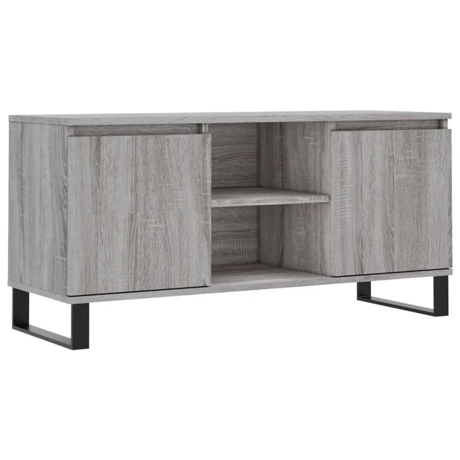 vidaXL TV-Schrank in Grau Sonoma Eiche mit Medienfächern, B/T/H: 104 x 35 x 50 cm - Bild 2