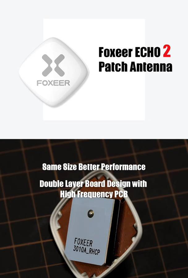 Foxeer Echo 2 Patch 5.8G Antenne 8dBi 5.8GHz RHCP LHCP SMA Mini FPV Antenne für FPV-Brillen in Weiß - Bild 3