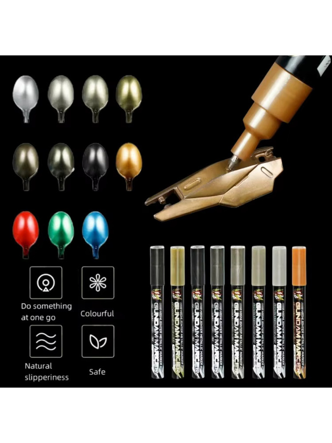 Metallic-Marker Set für Mech-Malerei in Gold und Silber, permanente Farbstifte aus Kunststoff - Bild 6