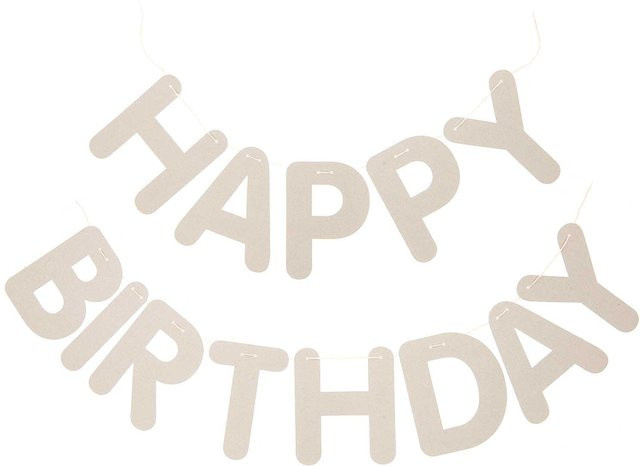 Rico Design Paper Poetry Happy Birthday Girlande aus Graukarton, 5m - Bild 1