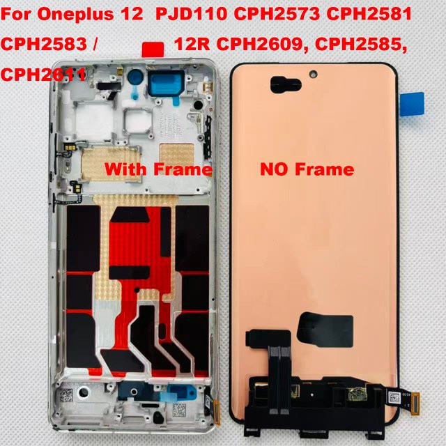 Original Amoled Display LCD Bildschirm mit Rahmen für OnePlus 12 und 12R, 6,82 Zoll, Modell PJD110 CPH2573 CPH2581 CPH2583 LCD Touch Screen - Bild 1