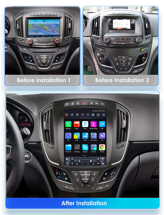 Hizpo Android 13 Autoradio mit 9,7 Zoll vertikalem Tesla-Stil Bildschirm für Opel Insignia und Buick Regal 2014-2018, Carplay, GPS, 4G, Bluetooth, Schwarz - Bild 2