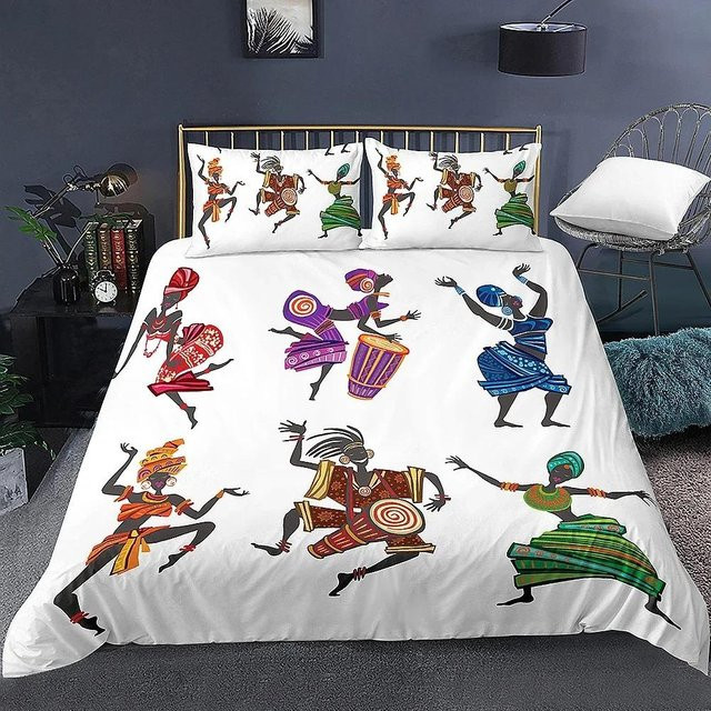 Bettbezug-Set Binchi Outdoor Product im ägyptisch-afrikanischen Stil mit Tiermotiven, Mehrfarbig, Material: Mikrofaser-Polyester, B/L: 70 x 133 cm - Bild 1