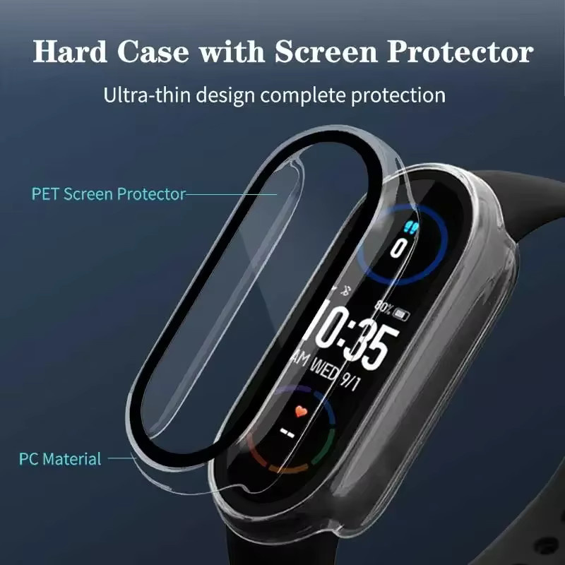 Xiaomi Uhrenzubehör, Gehärtetes Glas + PC-Hülle, Schwarz - Bild 2