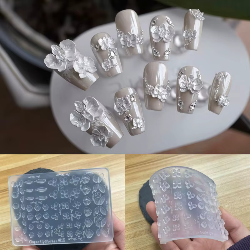 3D Silikonform Schmetterling und Orchidee für Nagelkunst, Transparent - Bild 2