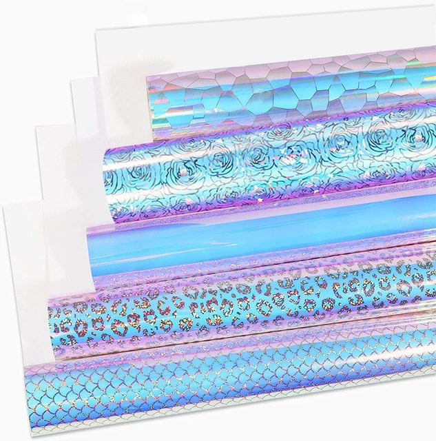 Findohope Selbstklebendes Vinyl Set in Blau mit Farbverlauf, 5er Bündel, B/H: 30,48 x 25,4 cm - Bild 1