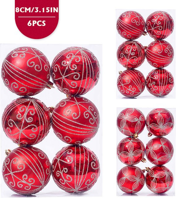6 Stück Weihnachtskugel-Ornamente von XMASTree als hängende Dekoration für deinen Weihnachtsbaum - Bild 1