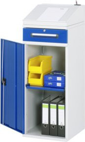 Rau Beistellschrank Stehpult Modell 02 aus Stahlblech B/T/H: 45,0 x 52,0 x 111,0 bis 122,0 cm - Bild 1