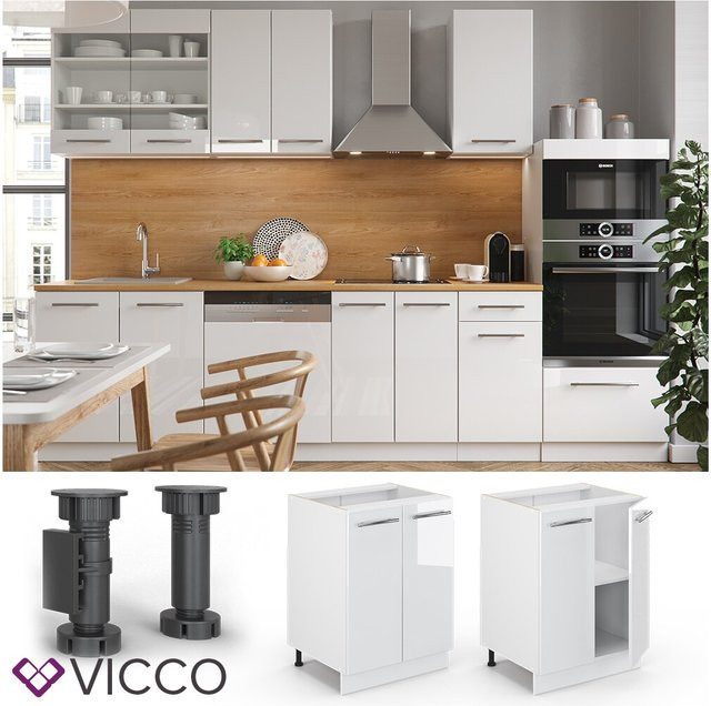 VICCO Küchenunterschrank Fame Weiß Breite: 60 cm - Bild 1