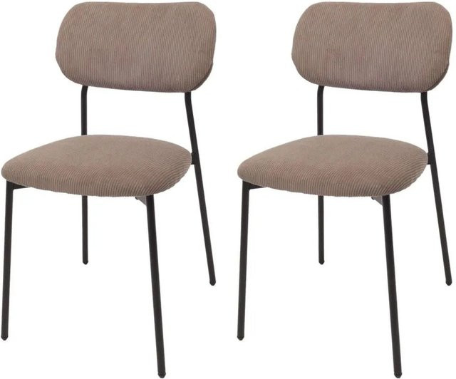 MCW Esszimmerstuhl O26 2er-Set Taupe Beige Modern mit Metallgestell - Bild 1