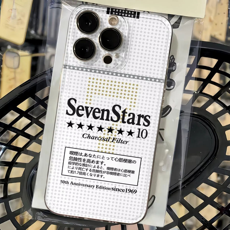 Potdemiel Handyhülle mit Sieben Sterne Design für iPhone 16 15 14 13 12 11 Pro Max Plus X XR XS transparent mit weicher TPU-Rückseite - Bild 4