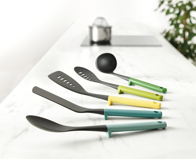 JOSEPH JOSEPH Duo 5-teiliges Utensilienset mit integrierten Werkzeugablagen in Multicolour aus Nylon und Silikon - Bild 1