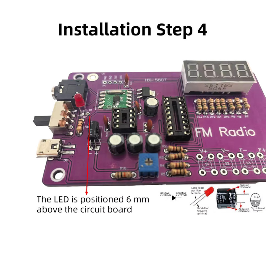 RDA5807M FM-Radio-Bausatz DIY Lötset mit Micro-USB und Frequenzbereich 87-108MHz von Voktta - Bild 3