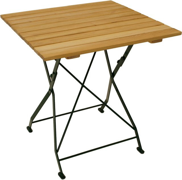 DEGAMO Klapptisch BAD TÖLZ aus Robinie und grünem Flachstahl, quadratisch, B/T/H: 70 x 70 x 72 cm - Bild 1
