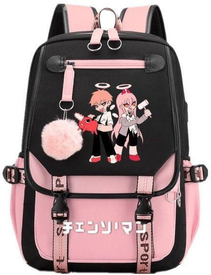 3-teiliges Schulrucksack-Set in Pink aus Oxford-Stoff mit großem Fassungsvermögen inklusive Federmäppchen und Schultergurt - Bild 1