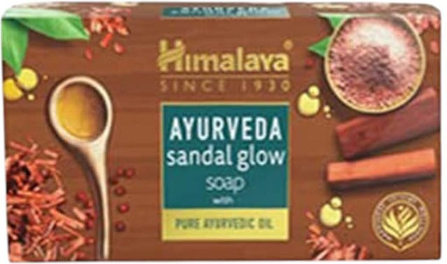 Himalaya Ayurveda Sandal Glow Seife mit Sandelholzöl, 75 g, für Gesicht und Körper - Bild 1
