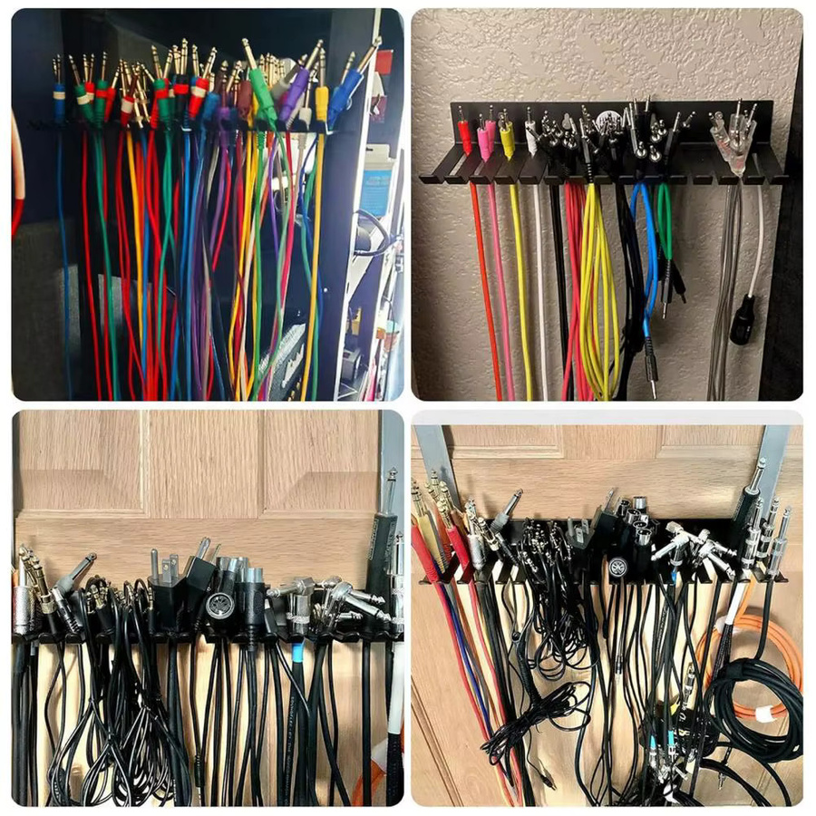 Wandmontierbare Metall-Audiokabel-Wandhalterung für Kabelmanagement in Schwarz - Bild 2