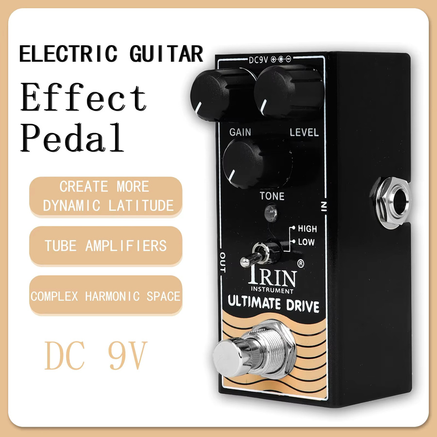 IRIN Ultimate Drive Overdrive Effektpedal in Schwarz mit True Bypass für E-Gitarren und Tube Verstärker - Bild 3