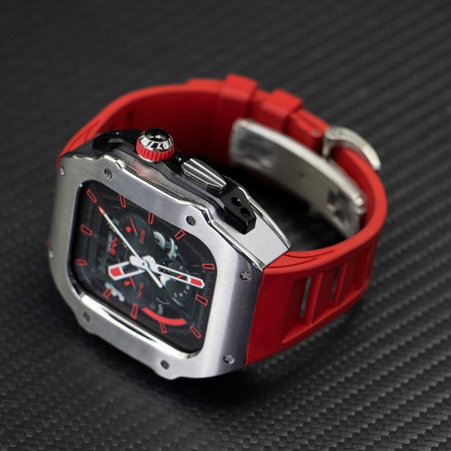 FancyWrist Metallgehäuse-Modifikationskit für Apple Watch, Gummiband - Bild 1