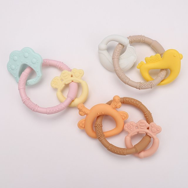 JWX Sensory Rings Silicone Teething Toys multicolour - Bild 1