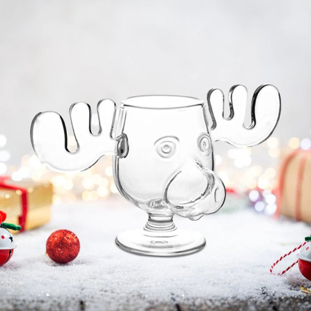 APWIKOGER Weihnachtselch Glas Tasse in Transparent, 240 ml - Bild 1