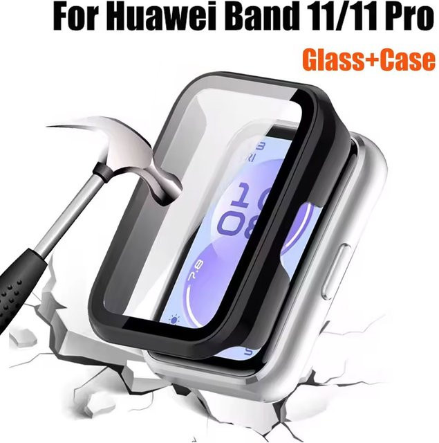 Huawei Schutzhülle Silikon, transparent, Schwarz, Huawei Band 11/11 Pro HD - Bild 1