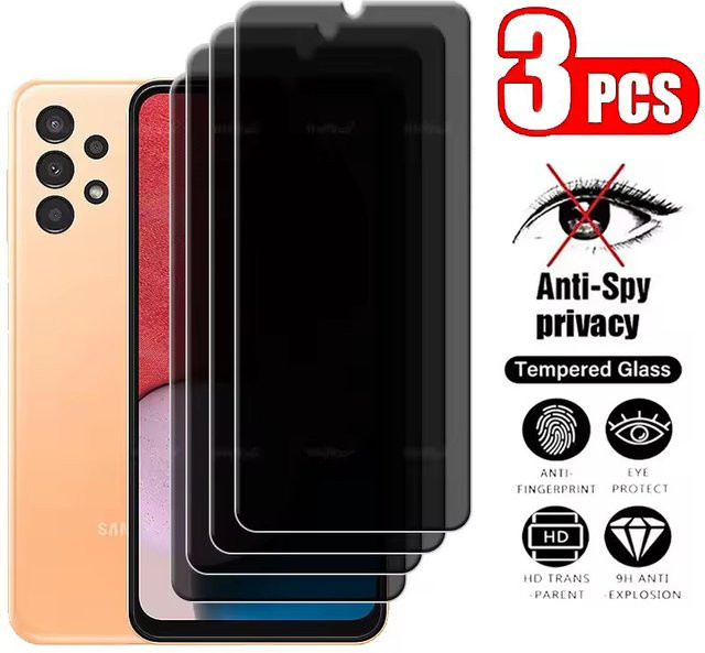3er-Pack Privatsphäre-Displayschutzglas für Samsung Galaxy M35 M36 M42 M52 M53 M54 M55 M55S 5G F02S f04 F05 F12 F13 F14 F22 F41 F62 in Transparent - Bild 1
