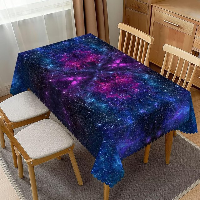 Wasserdichte Tischdecke mit Weltraum Galaxie Motiv von JINGYUE Pet, Rechteckig, Mehrfarbig, B/T: 140 x 140 cm - Bild 1