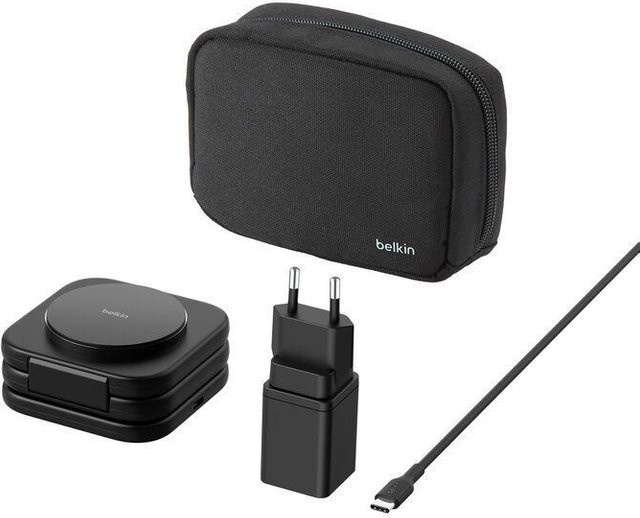 Belkin Magnetische kabellose 3-in-1-Reiseladestation mit Qi2 (15 W), Schwarz - Bild 1