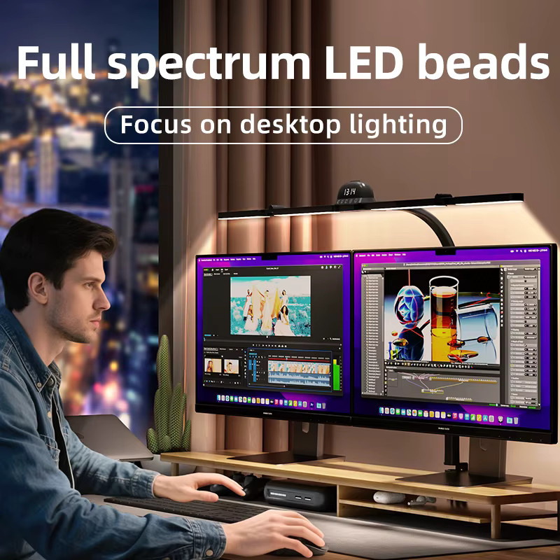 LINYILIGHT LED Monitor Lampe Schwarz mit Dimmen und Touch-Steuerung für Home Office und professionelle Aufgaben - Bild 2