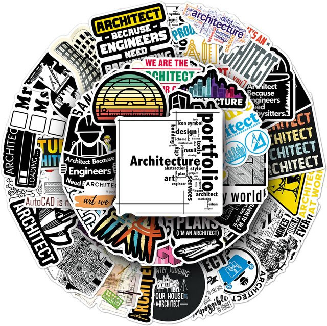 FANLU Architekten-Cartoon-Aufkleber, DIY Spielzeug Aufkleber - Bild 1