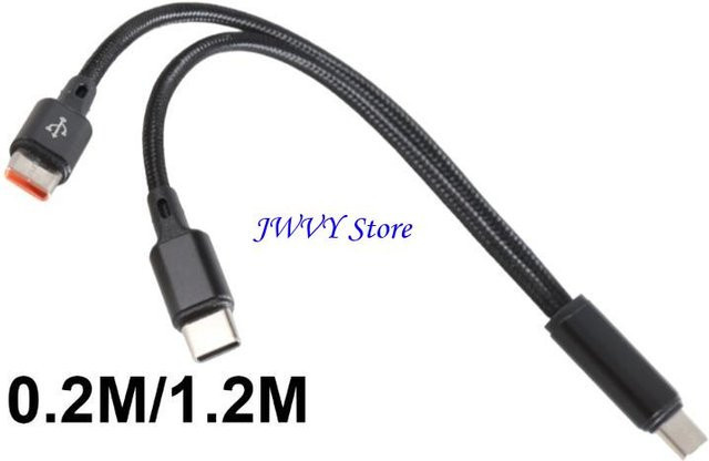 573A USB-C Ladedatenkabel mit 2 Ausgängen in Schwarz - Bild 1