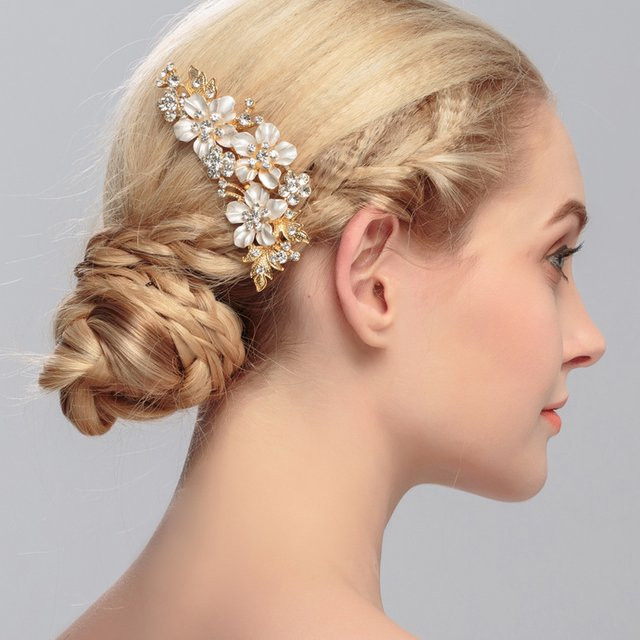 FirstStar Haar Kamm, Bicolor, Gold, Kristall, Damen - Bild 1