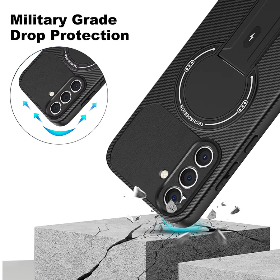 Magnetische Handyhülle mit Carbon-Muster für Samsung Galaxy S26 S25 S24 S23 Ultra A05 A06 A07 A12 A13 A14 A15 A16 A25 A26 A54 in Schwarz und Grau - Bild 5