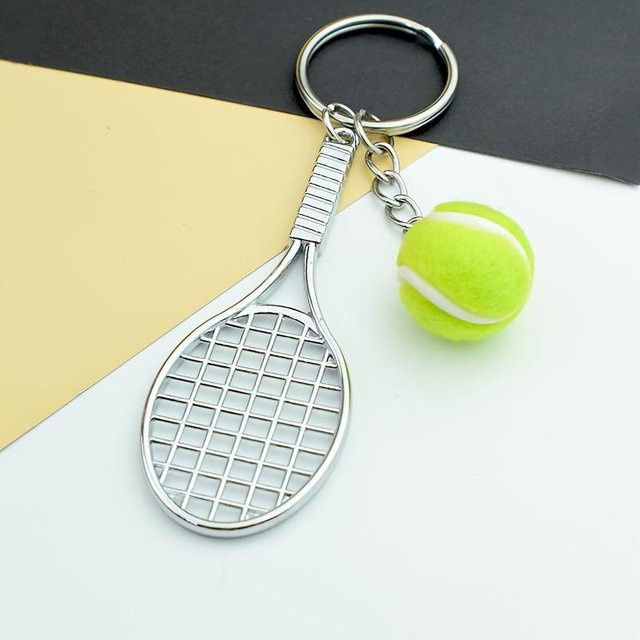 Tennis-Schlüsselanhänger, beige, Unisex - Bild 1