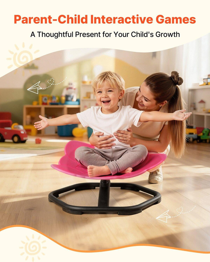 Buying Solutions, MB Sensorischer Kinder-Drehstuhl in Elefantenform, roter Spielsitz für autistische Kinder mit Metallbasis, Belastbarkeit 100 kg - Bild 3