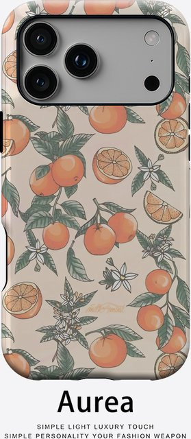Potdemiel Handyhülle Tangerine Bloom für iPhone 17 16 15 14 13 Pro Max Plus, robuste doppelschichtige magnetische Hülle in Orange Multicolour - Bild 1