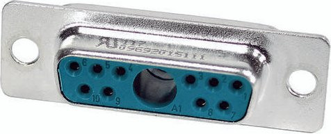 HARTING Steckverbinder 09 69 201 7111 09692017111 mit 11 Polen und Lötkelch in Silber - Bild 1