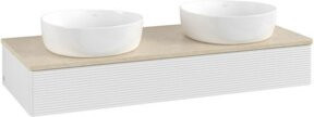 V&B Antao Waschtischunterschrank mit Frontstruktur und LED-Beleuchtung, Weiß, B: 120 cm, H: 19 cm, T: 50 cm - Bild 1
