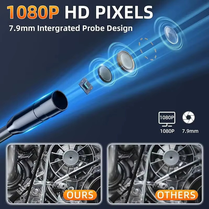 INSKAM Industrielle Endoskop-Inspektionskamera mit 4,3 Zoll IPS HD 1080P Doppelobjektiv, IP67 wasserdichte Schlangenkamera in Schwarz - Bild 5