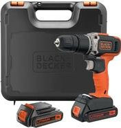 Black+Decker BCD003C2K-QW Akku-Schlagbohrmaschine 18V in Schwarz, Rot und Orange inklusive Koffer - Bild 1