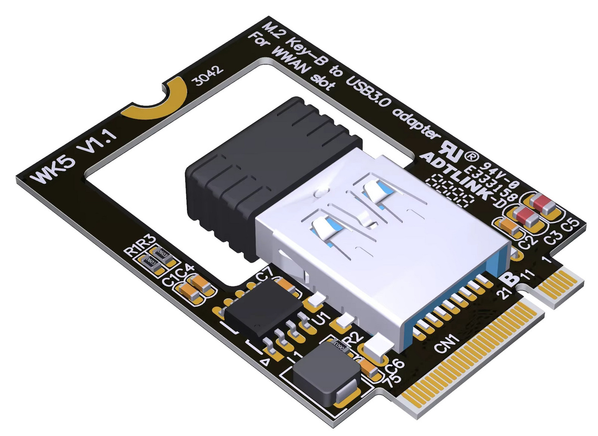 ADT-Link M.2 Key-B zu USB 3.0 Adapter für Bluetooth, WLAN und 4G WWAN Netzwerkkarte, Schwarz - Bild 3